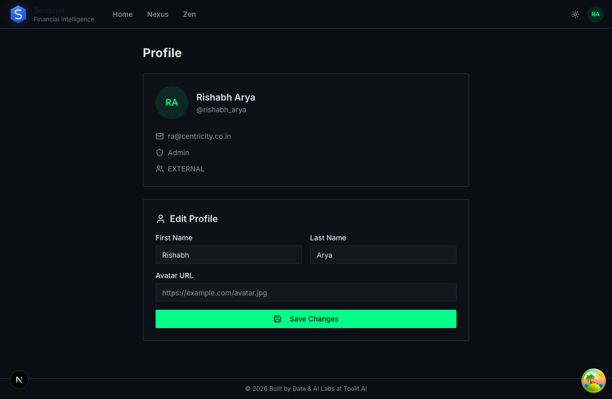 Profile page